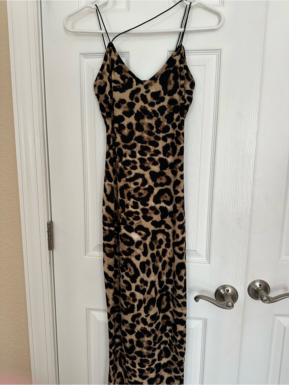 Leopard Print Slip Dress - Brown/Black
